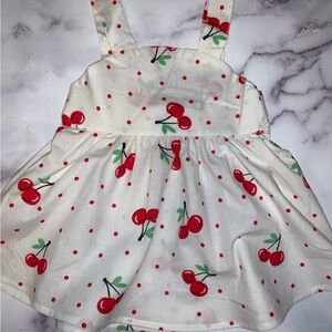 Cherry Print Sundress - Red & white
